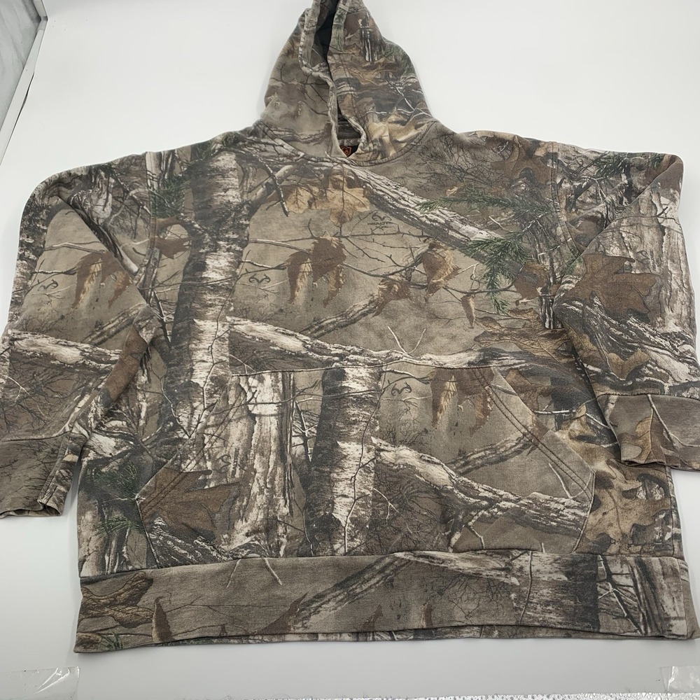 2014 Game Winner Hoodie Mens M Brown Realtree Camo Pullover Pocket‎ Hunting READ